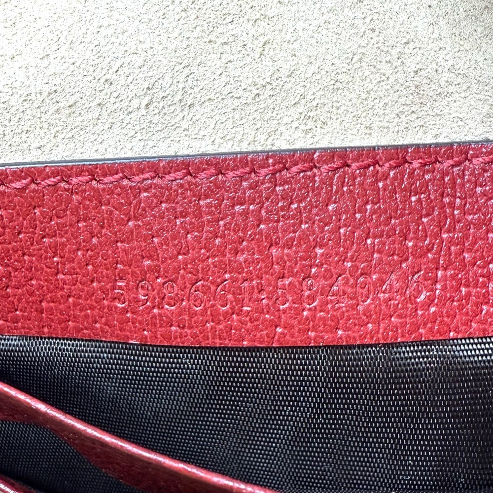 Authentic Gucci Ophidia Mini Round backpack red leather flora pattern canvas - Picture 13 of 16